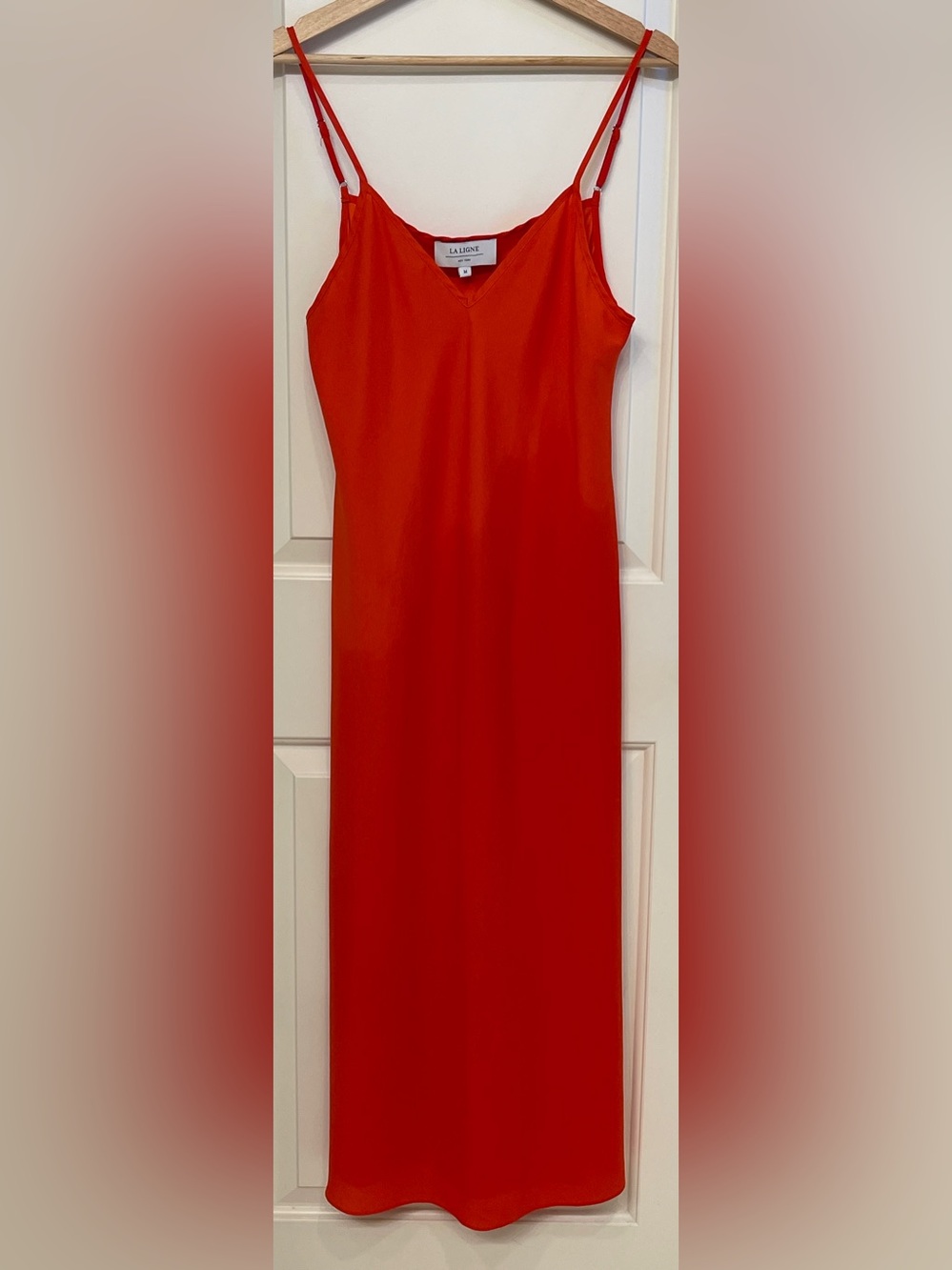 La Ligne Orange Maxi Slip Dress